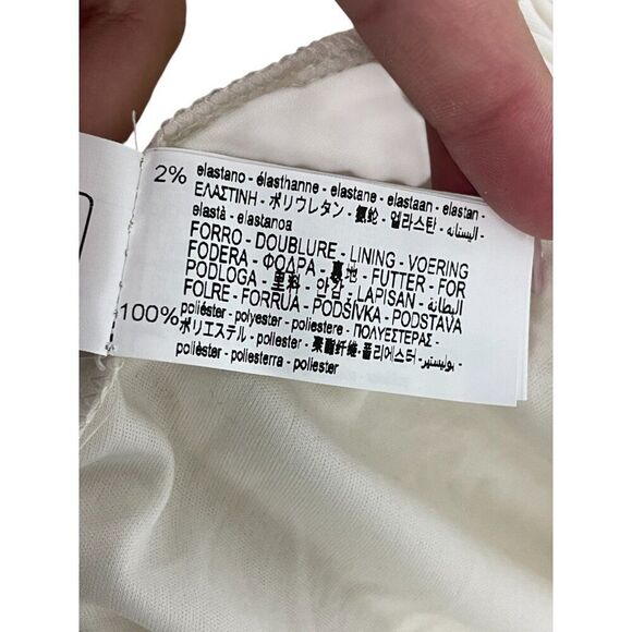 Zara Womens Midi Dress White M Long Sleeve Crochet Gold Applique 0387/054 NWT - Picture 12 of 16